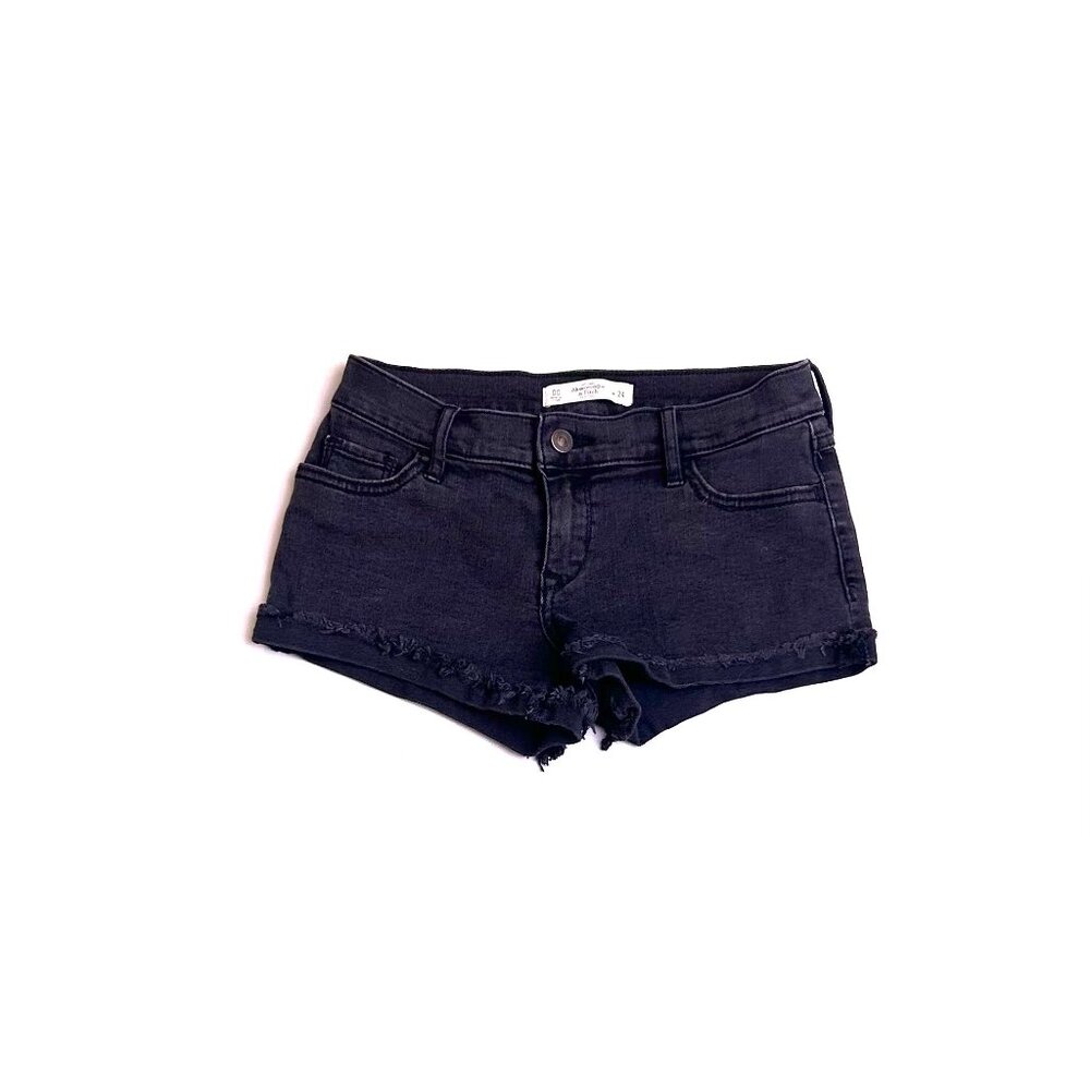 black abercrombie & fitch denim shorts w/ slight distressing